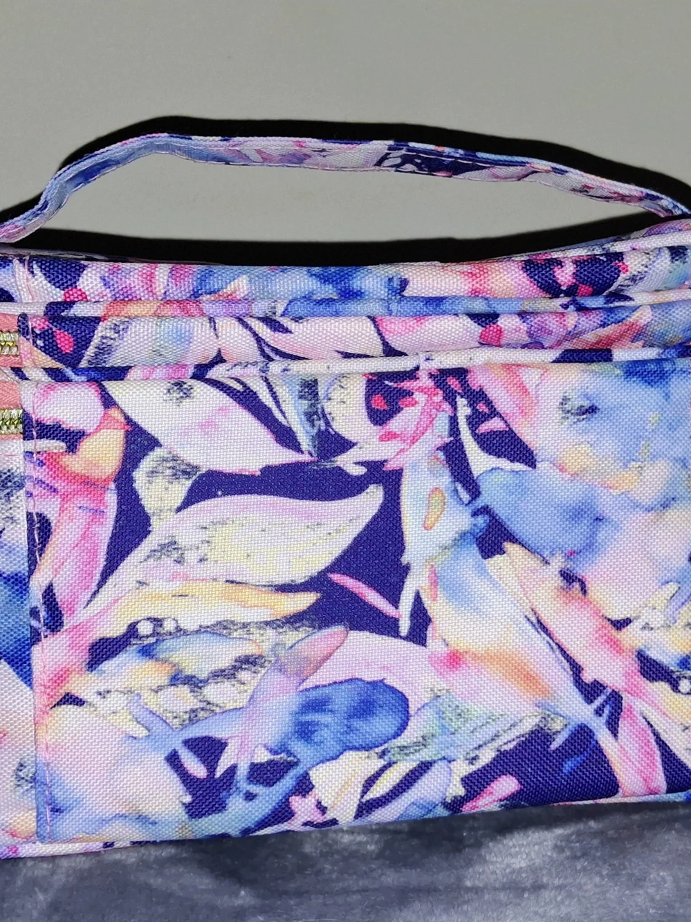 Sophia Joy Double Zip Makeup Train Case Blue Pink Breezy NWOT